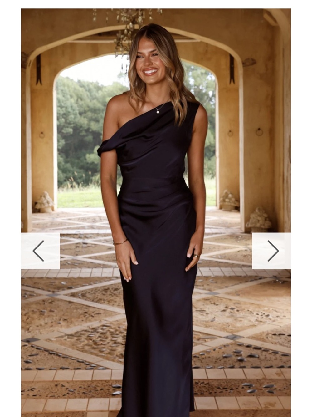 Billy J One-Shoulder Navy Evening Gown bridesmaid Dress